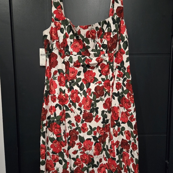 Maeve Anthropologie Sleveless Square Neck Knee Length Flower Dress Nwt XL - Picture 2 of 6